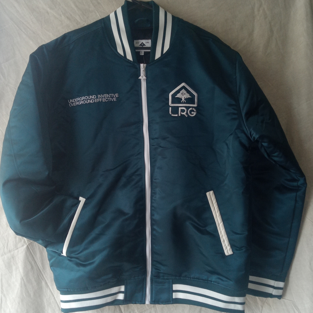 LRG Men's Teal Bomber Jacket Xl